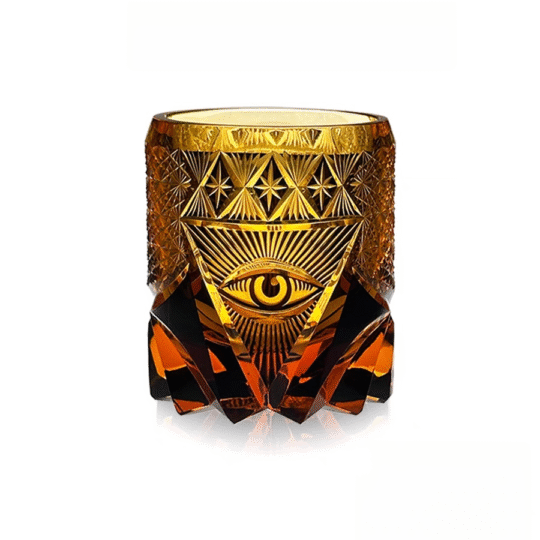 All-seeing eyes Hand-engraved Crystal Whisky Glass