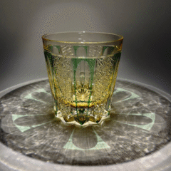 Striped Hand-engraved Crystal Whisky Glass
