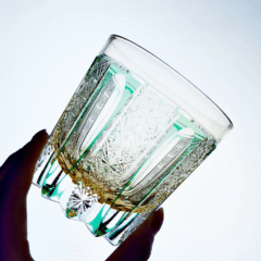 Striped Hand-engraved Crystal Whisky Glass