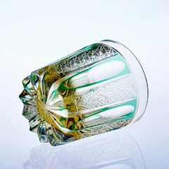 Striped Hand-engraved Crystal Whisky Glass